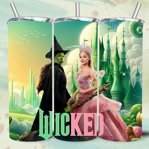 Green & Pink Witch Aesthetic Tumbler | Broadway Inspired Cup | Fantasy Tumbler